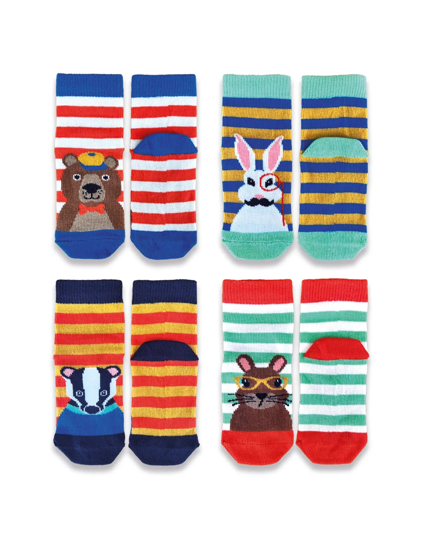 4pk Baby Cotton Animal Socks