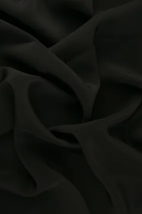 Anthracite Silk Crepe de Chine Fabric