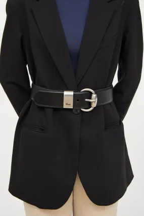 Black Wide Horsebit Belt