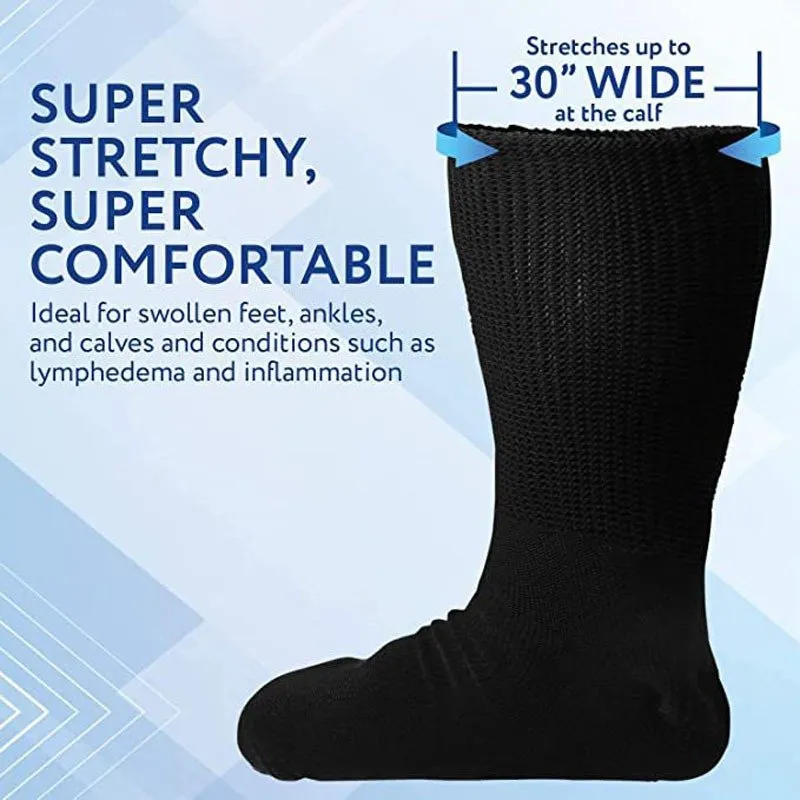 Cuzcare Diabetic Socks Mid-Calf Unisex Stretchable Cushioned Nonskid Premium Cotton
