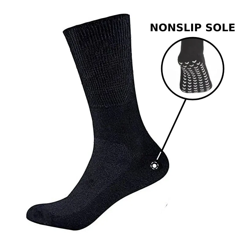 Cuzcare Diabetic Socks Mid-Calf Unisex Stretchable Cushioned Nonskid Premium Cotton
