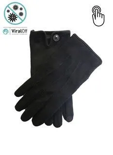 Dents Mens Viral Off Touchscreen Cotton Gloves Anti Viral - Black