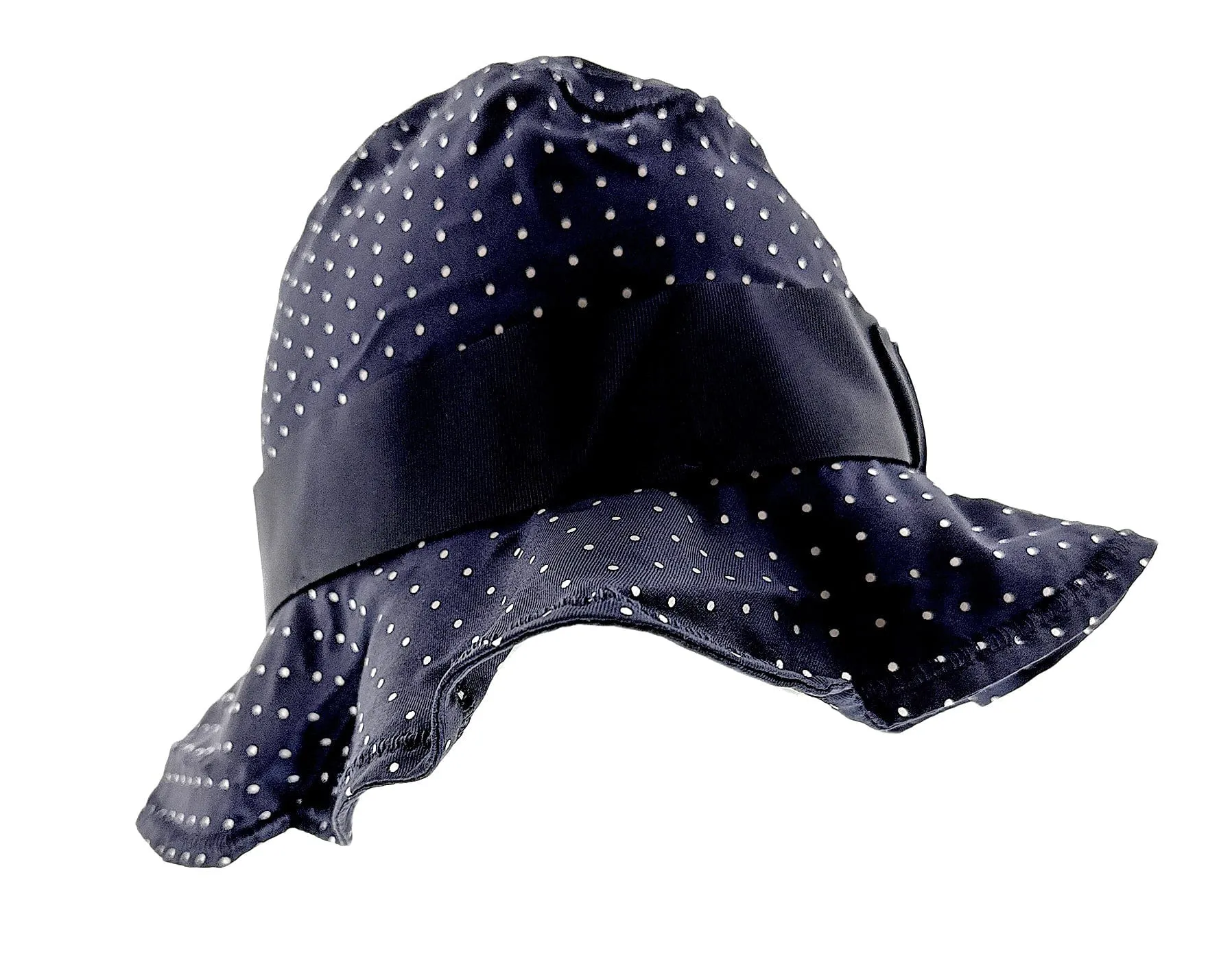 Dolce & Gabbana Pure Silk Black Polka Dot Bucket Hat with Floppy Brim-