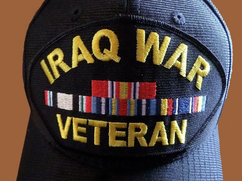 IRAQ WAR VETERAN HAT U.S MILITARY OFFICIAL BALL CAP U.S.A MADE