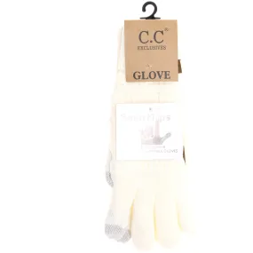 Knit C.C Gloves with Lining Ivory