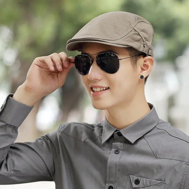 Male Summer Solid Newsboy Caps Men Casual