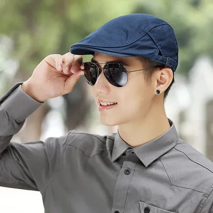 Male Summer Solid Newsboy Caps Men Casual