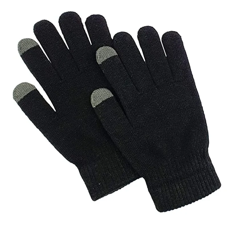Mens Marl Touchscreen Gloves With Grip - Case of 12