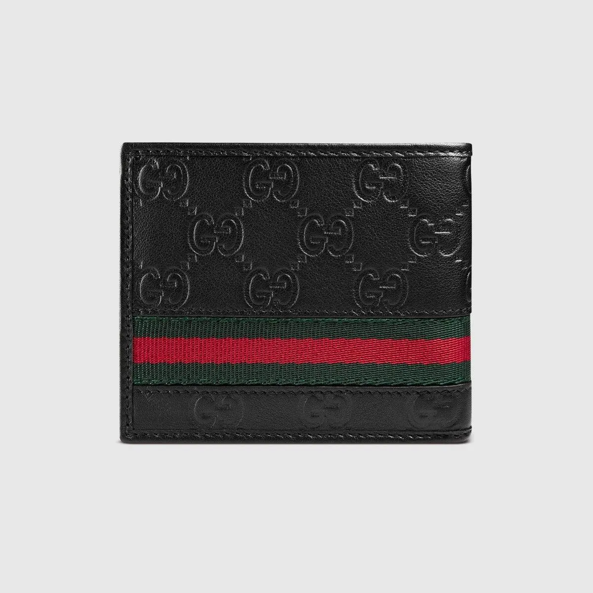 Men's Web Supreme Black Leather Wallet
