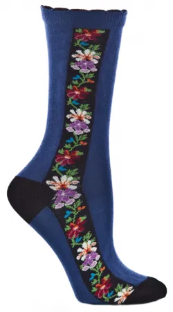 Navy Nordic Stripe Socks (Women's)