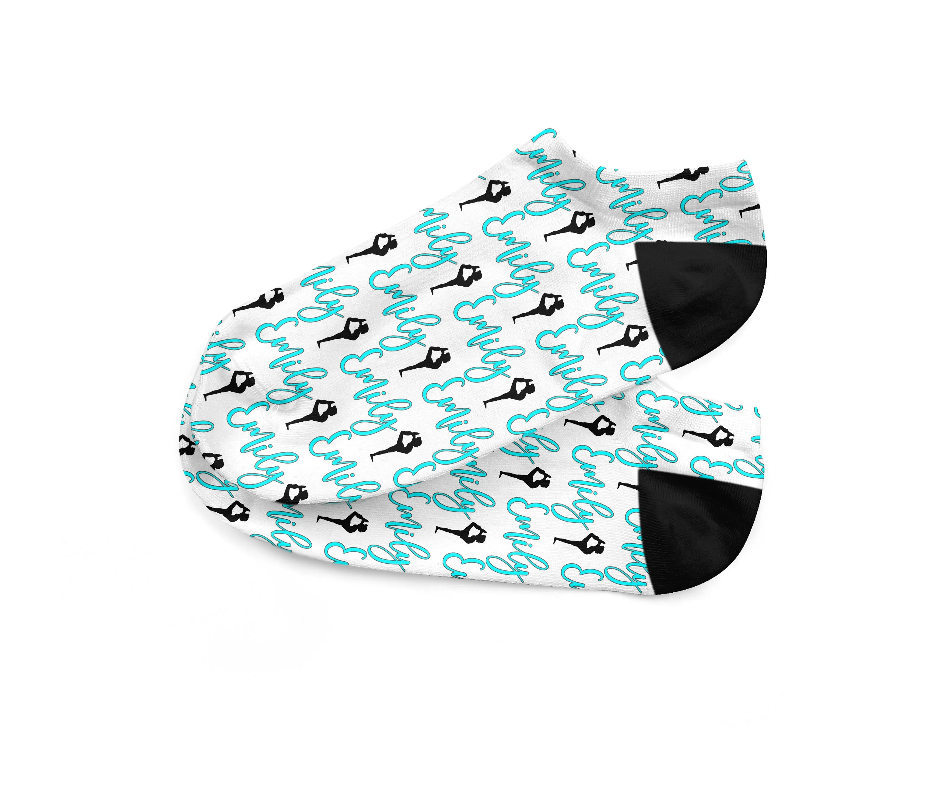 Personalized Cheer Ankle Socks - Fits Sizes 4-10 - Great Team Gift