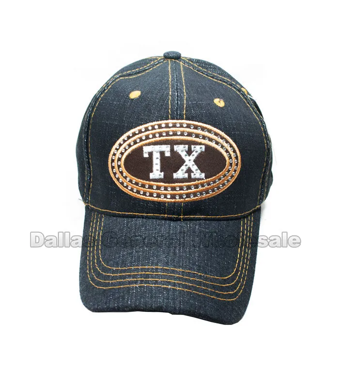 "TX" Adults Casual Denim Caps Wholesale