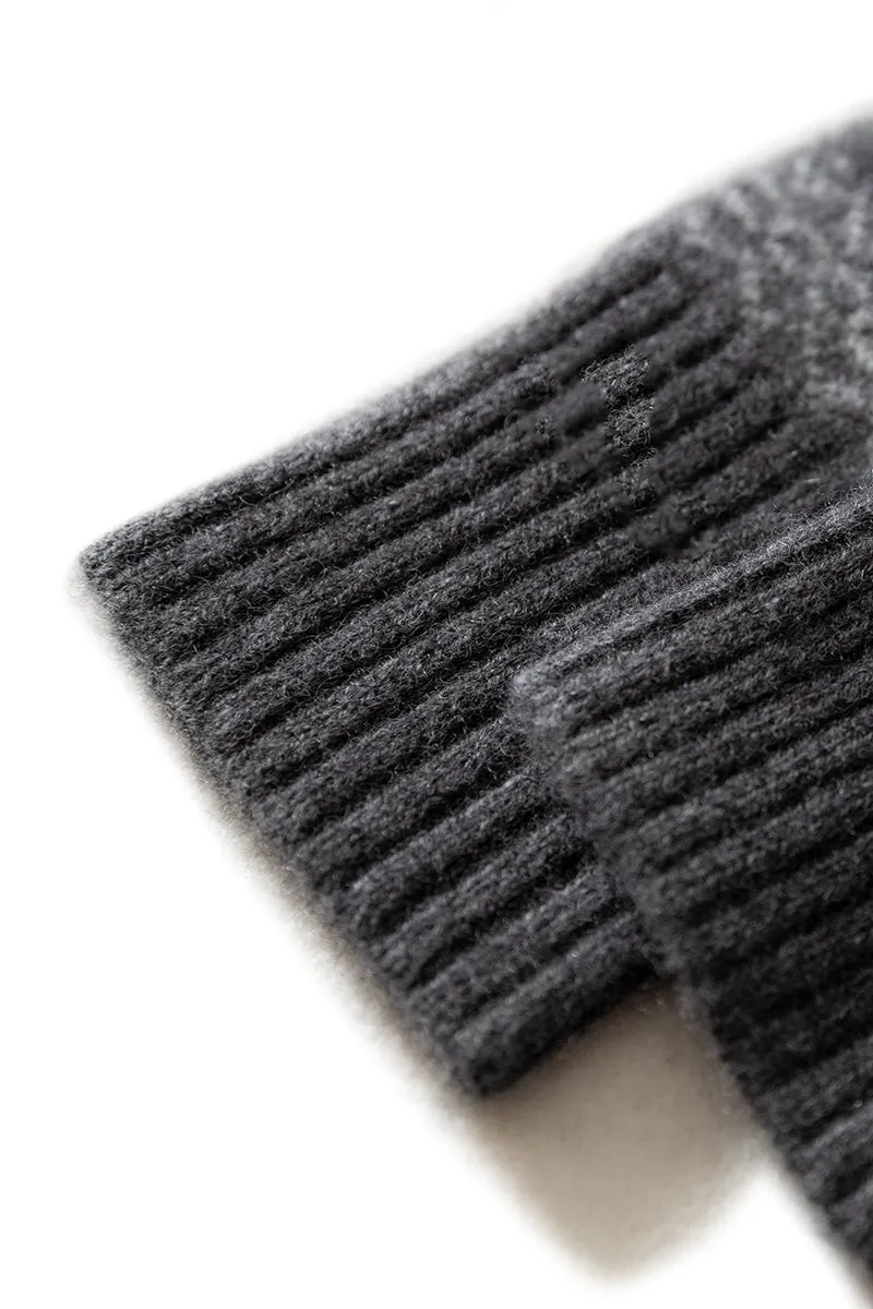 Vintage Cashmere Knit Fair Isle Touchscreen Gloves