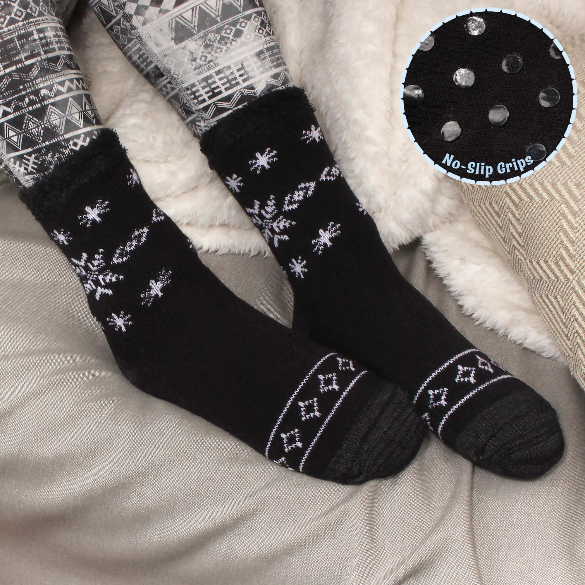 Women's Double Layer Comfy Fuzzy Home Cabin Socks